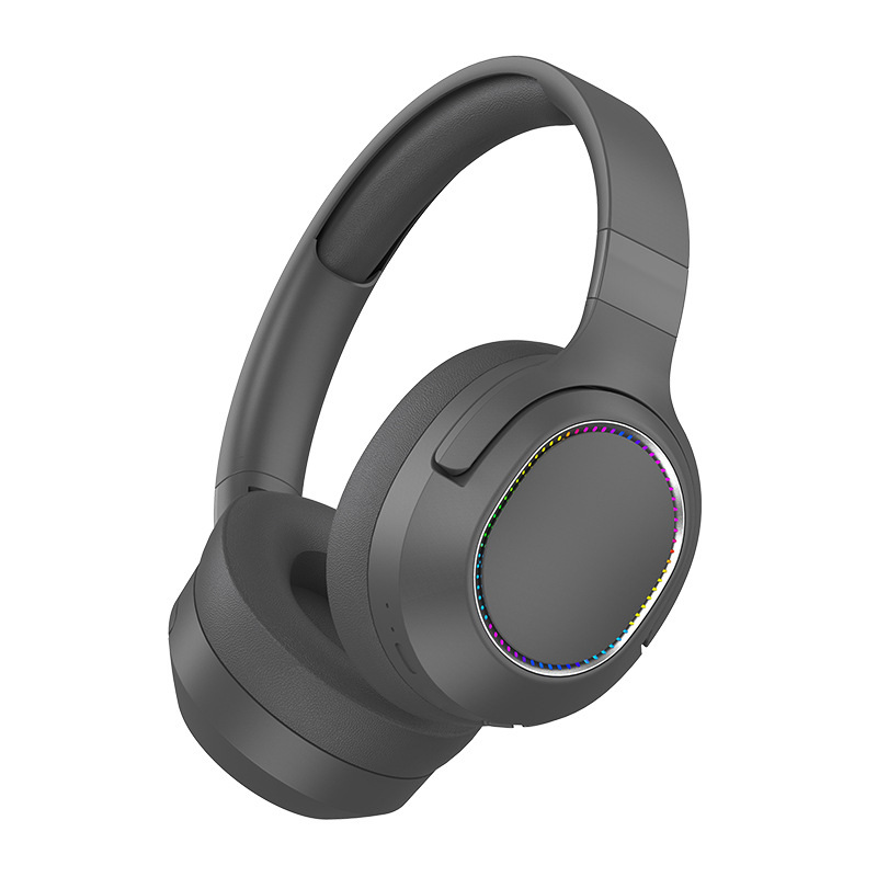V888-ELOSUNG15085-211991-00 Gray P2963 Wireless Bluetooth Headphones with LED Light, Hi-Fi Sound, and Sport Design - Image 1