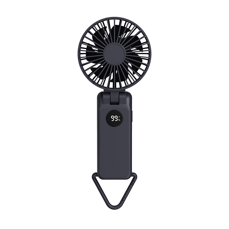 V888-ELOSUNG15128-212146-00 Navy Blue Portable Handheld Fan with 2000mAh Battery - 3-in-1 Design for Desk, Handheld, and Hanging Use (Model Q3) - Image 1