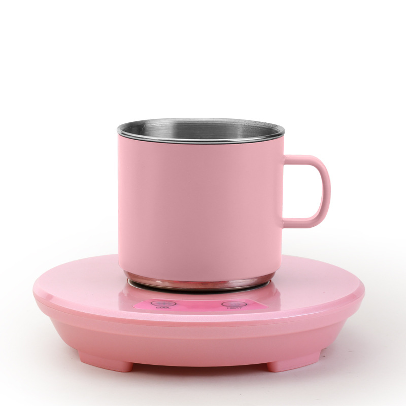 V888-ELOSUNG15146-212266-00 Pink Multifunctional Cooling and Heating Cup with Mug - 10W Rapid Temperature Adjustment - Image 1