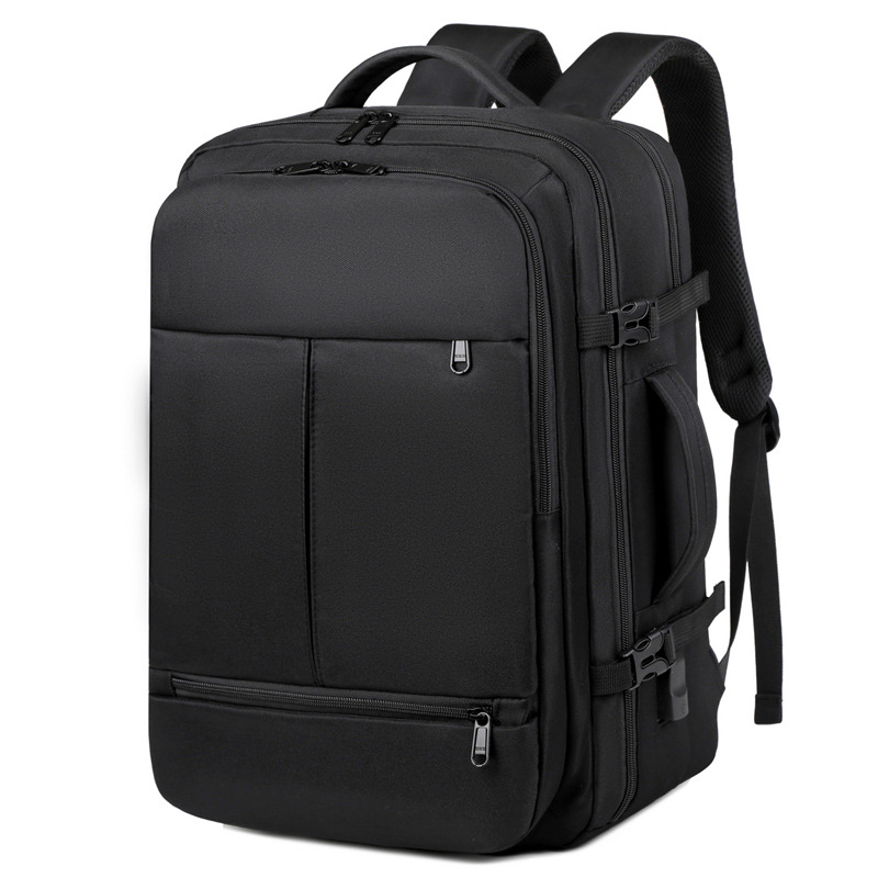 V888-ELOSUNG15301-212656-00 Large Capacity Travel Backpack with USB Charging Port - Black - Image 1