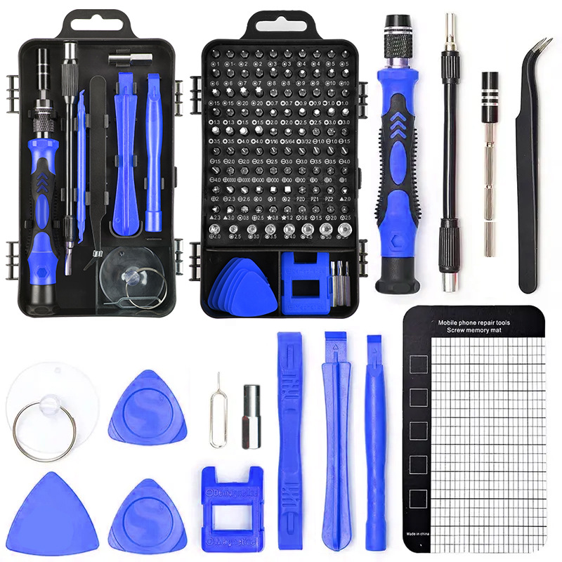 V888-ELOSUNG15416-213620-00 Blue 122-in-1 Precision Screwdriver Tool Kit for Electronics and DIY Repair - Image 1