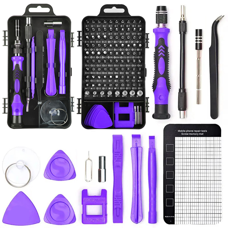 V888-ELOSUNG15418-213618-00 Purple 122-in-1 Precision Screwdriver Tool Kit for Electronics and DIY Repair - Image 1
