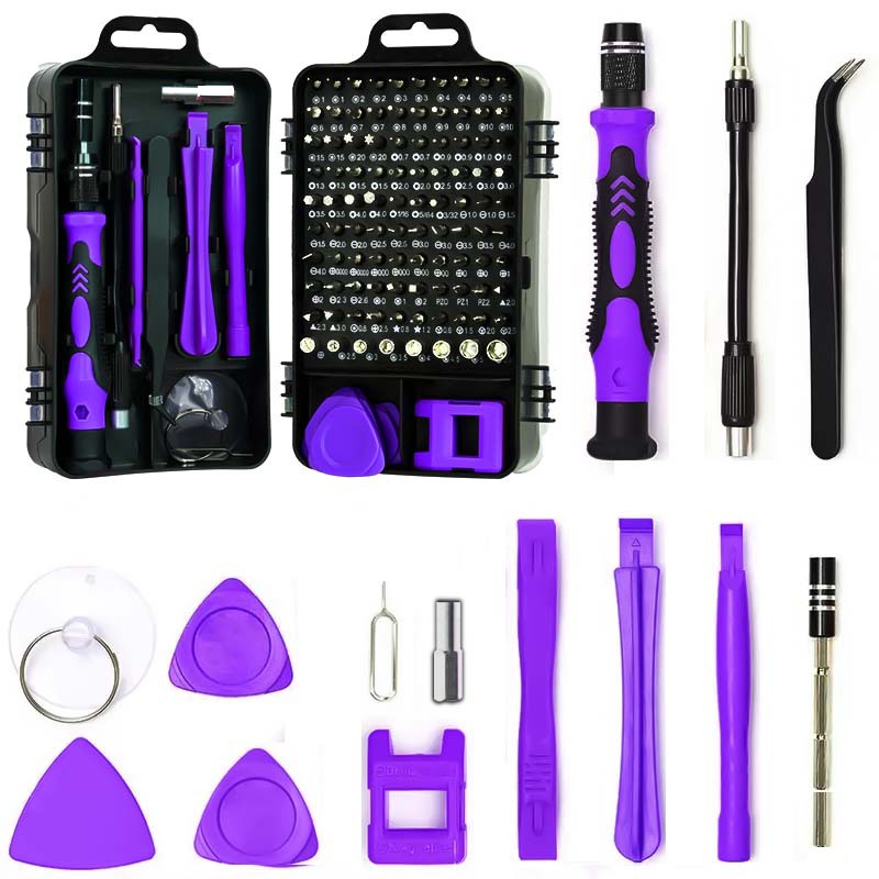 V888-ELOSUNG15419-213627-00 Purple 115-in-1 Precision Screwdriver Tool Kit for Electronics and DIY Repair - Image 1