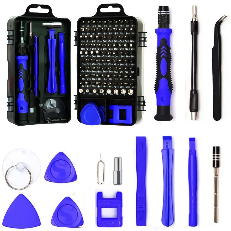 V888-ELOSUNG15422-213624-00 Blue 115-in-1 Precision Screwdriver Tool Kit for Electronics and DIY Repair - Image 1