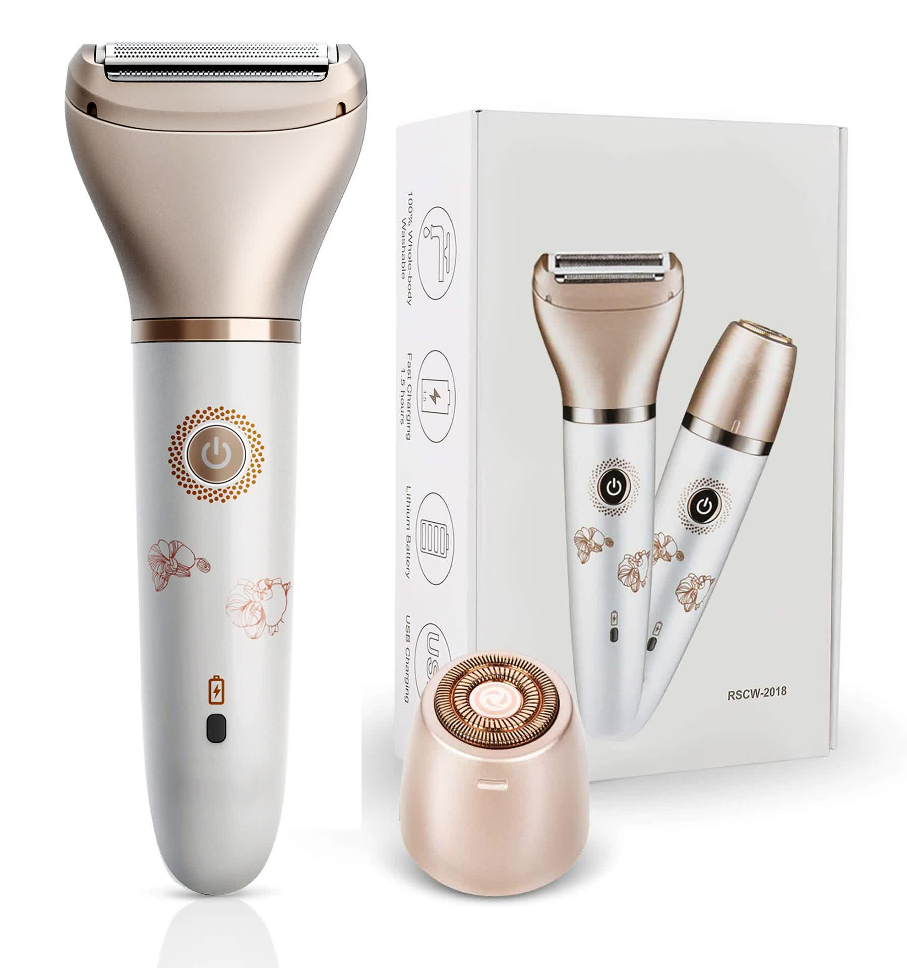 V888-ELOSUNG15614-214471-00 Elegant Rechargeable Electric Lady Shaver with Replaceable Head - Portable Grooming Solution - Image 1