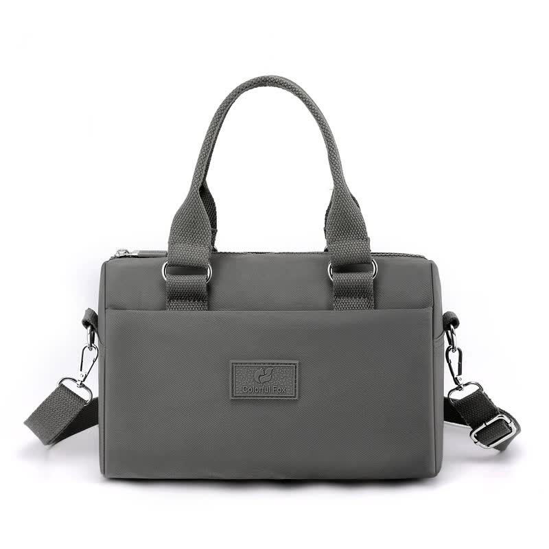 V888-ELOSUNG15713-215206-00 0486# Gray Multifunctional Nylon Shoulder Bag - Lightweight and Spacious Handbag for Women, 27x18x14cm - Image 1