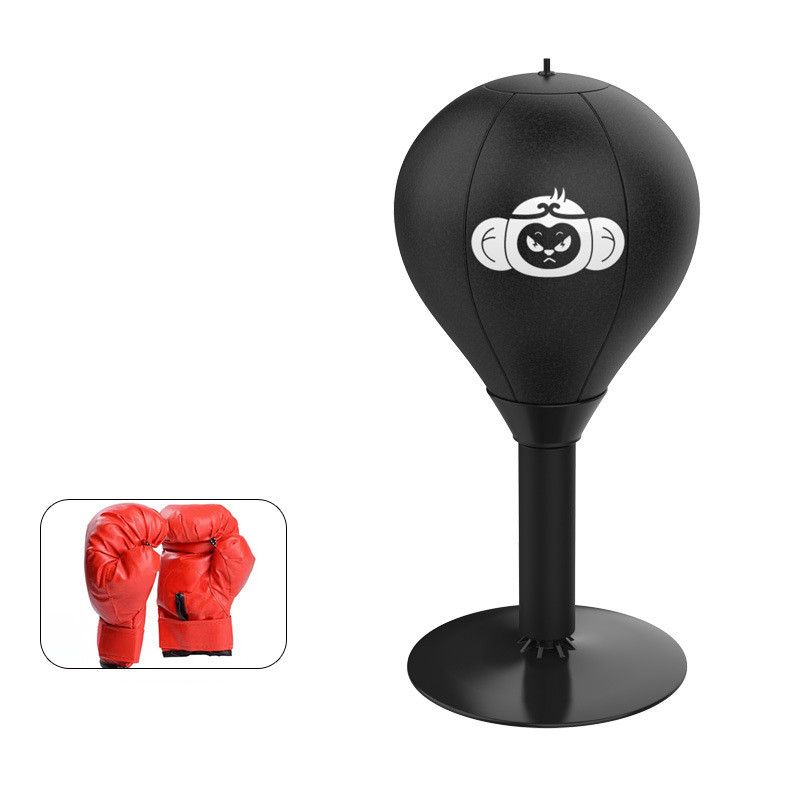 V888-ELOSUNG15726-215730-00 Adjustable Desktop Punching Speed Ball - Durable PU Leather, Stable Base (Monkey pattern and Kids Boxing Gloves) - Image 1