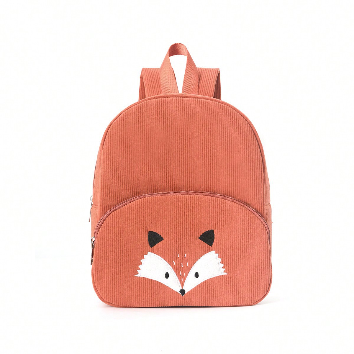 V888-ELOSUNG15891-216410-00 Cute Fox Backpack - Soft Corduroy Material with Adjustable Straps - Image 1