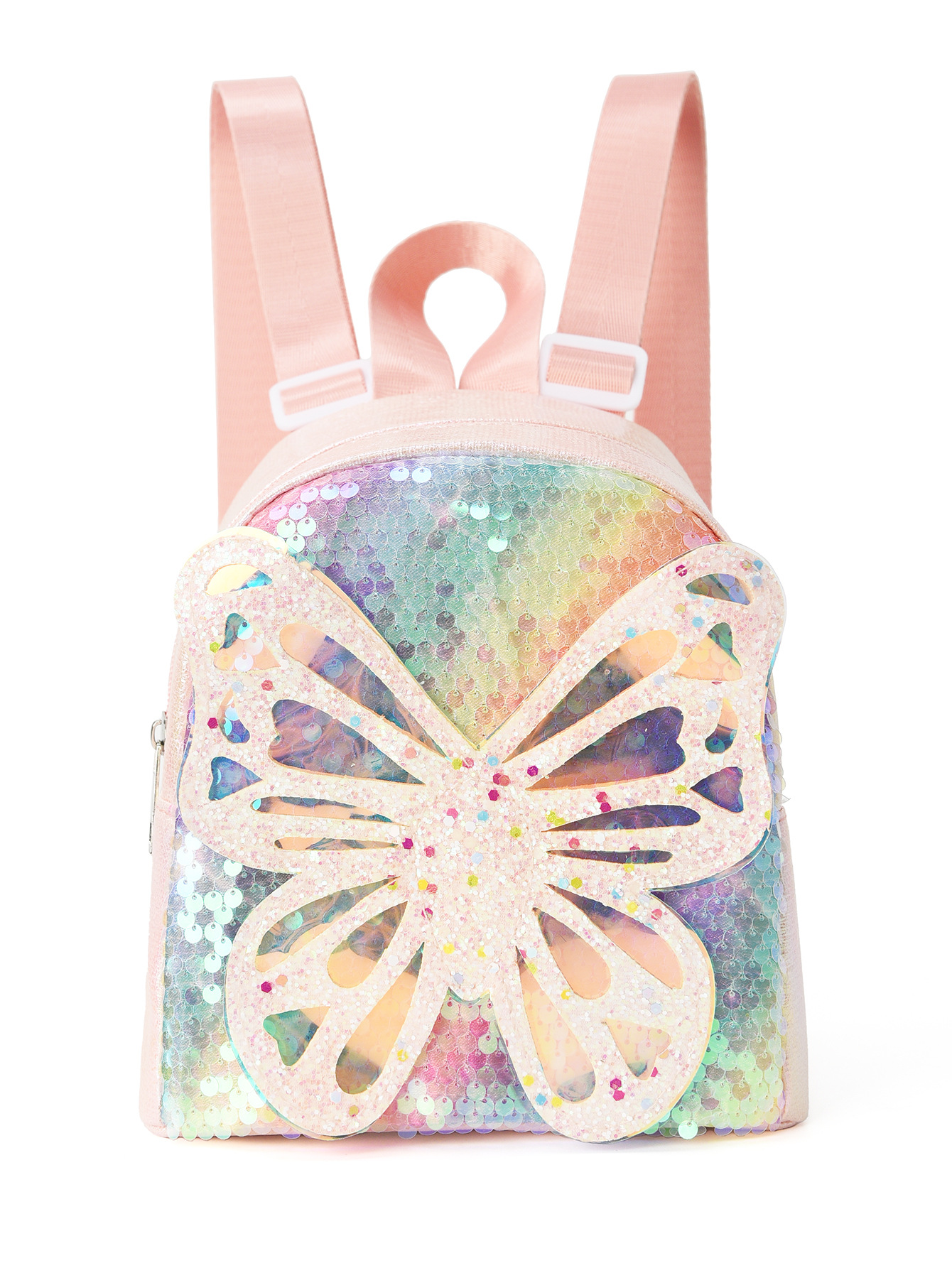 V888-ELOSUNG15895-216414-00 Glitter Butterfly Sequin Backpack - Sparkling Small Backpack for Kids - Image 1