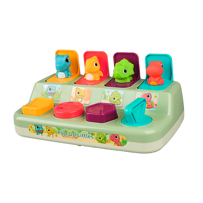 V888-ELOSUNG15961-216960-00 Dinosaur Shape Sorter Toy - Educational Toy for Toddlers 18 Months and Above - Interactive Colorful Button Press Toy - Image 1