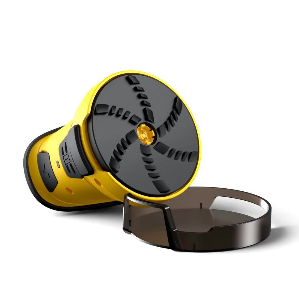 V888-ELOSUNG16201-215058-00 Yellow Rechargeable Electric Ice Scraper - Handheld Windshield Defroster - Image 1