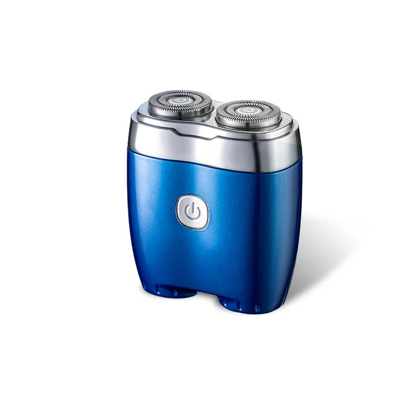 V888-ELOSUNG16331-215790-00 Blue Portable Twin-Head Electric Shaver - Compact Rechargeable Razor for Men - Image 1