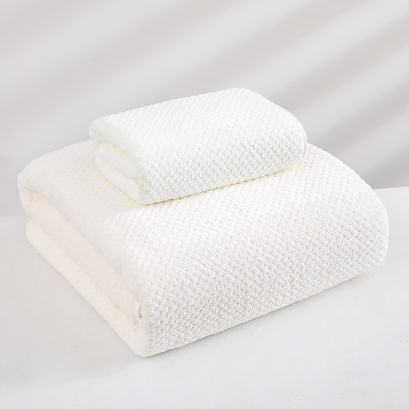 V888-ELOSUNG16407-215999-00 White Luxury White Bath Towel and Hand Towel Set - Ultra Soft and Absorbent - Image 1