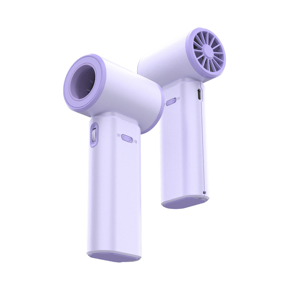V888-ELOSUNG16462-216205-00 Purple Portable 2-in-1 Mini Handheld Fan and Hair Dryer - Image 1