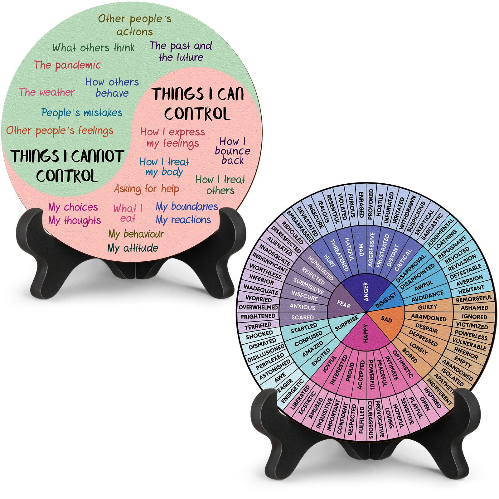 V888-ELOSUNG16528-216492-00 2 PCS for Each One Purple Emotion Wheel and Control Circle with Display Stands for Personal Development - Image 1