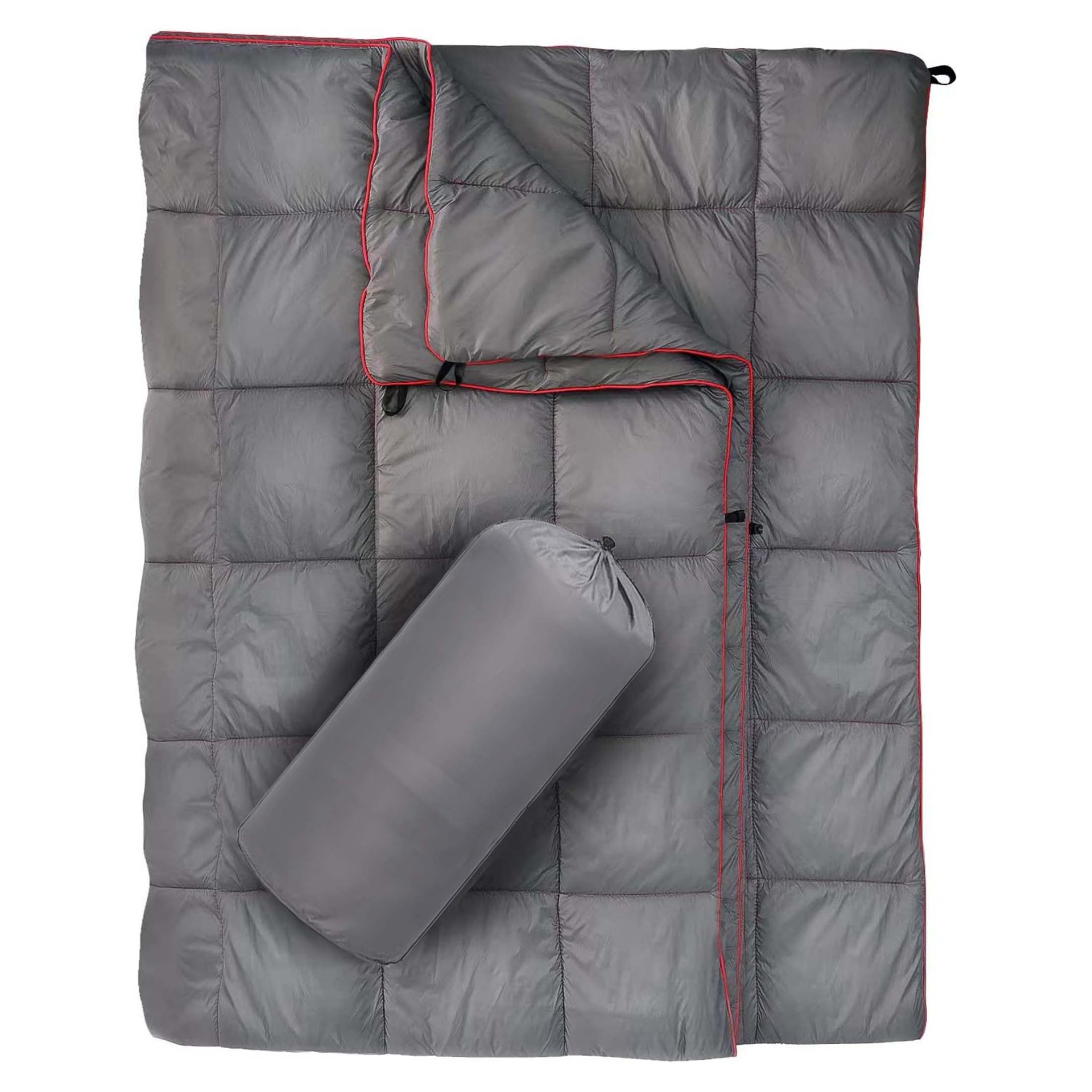 V888-ELOSUNG16614-216944-00 Grey Compact Lightweight Quilted Blanket - Soft, Warm, and Portable for Outdoor Adventures - Image 1