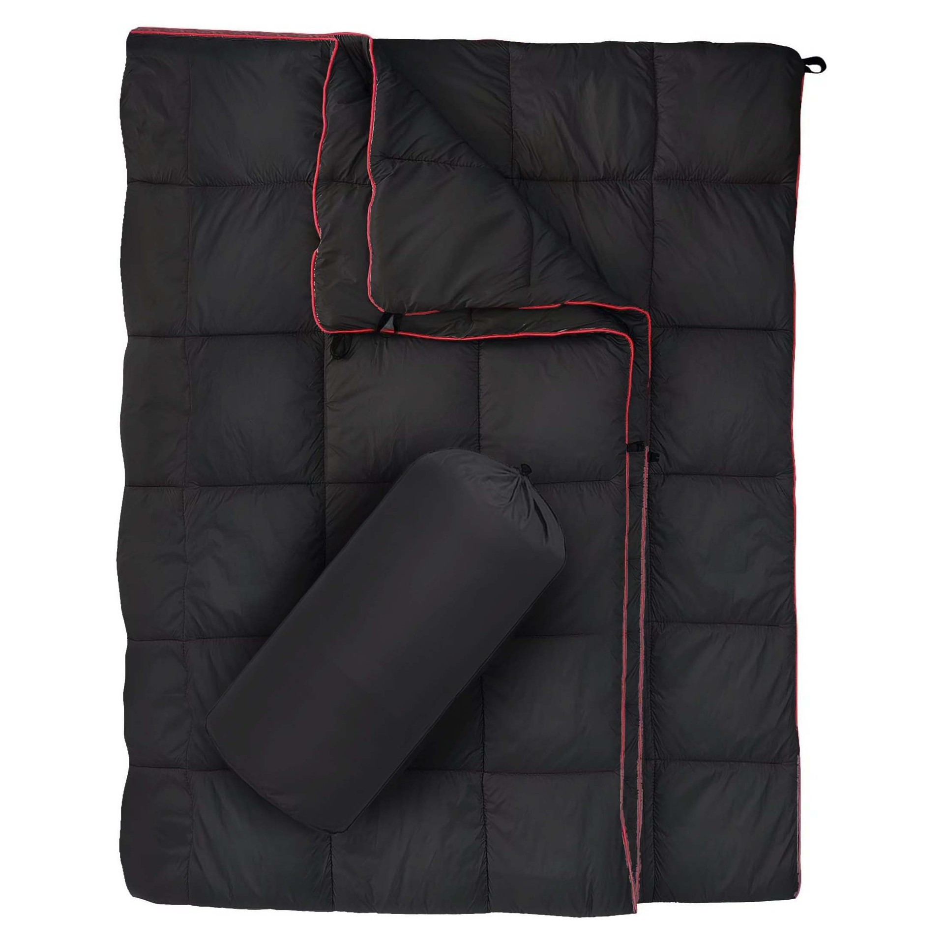 V888-ELOSUNG16615-216945-00 Black Compact Lightweight Quilted Blanket - Soft, Warm, and Portable for Outdoor Adventures - Image 1