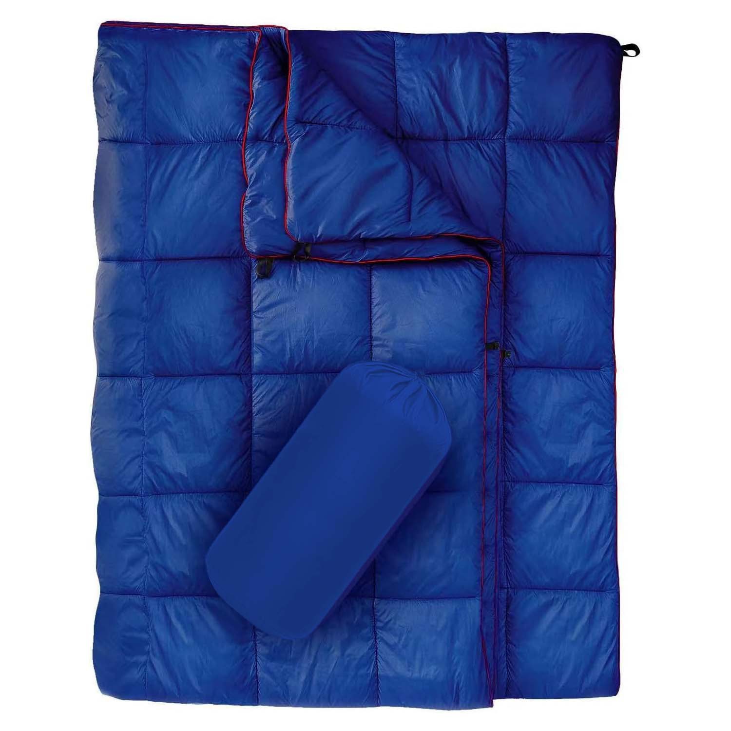 V888-ELOSUNG16616-216946-00 Blue Compact Lightweight Quilted Blanket - Soft, Warm, and Portable for Outdoor Adventures - Image 1