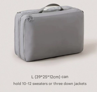 V888-ELOSUNG16633-216842-00 Grey Big Size Multifunctional Compact Travel Organizer Bag Stores 6-8 Essentials for Easy Access - Image 1