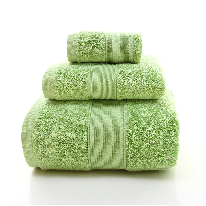 V888-ELOSUNG16753-223262-00 Green Luxury 100% Cotton Towel Set - 3-Piece Combed Cotton Bath Towel Set - Image 1