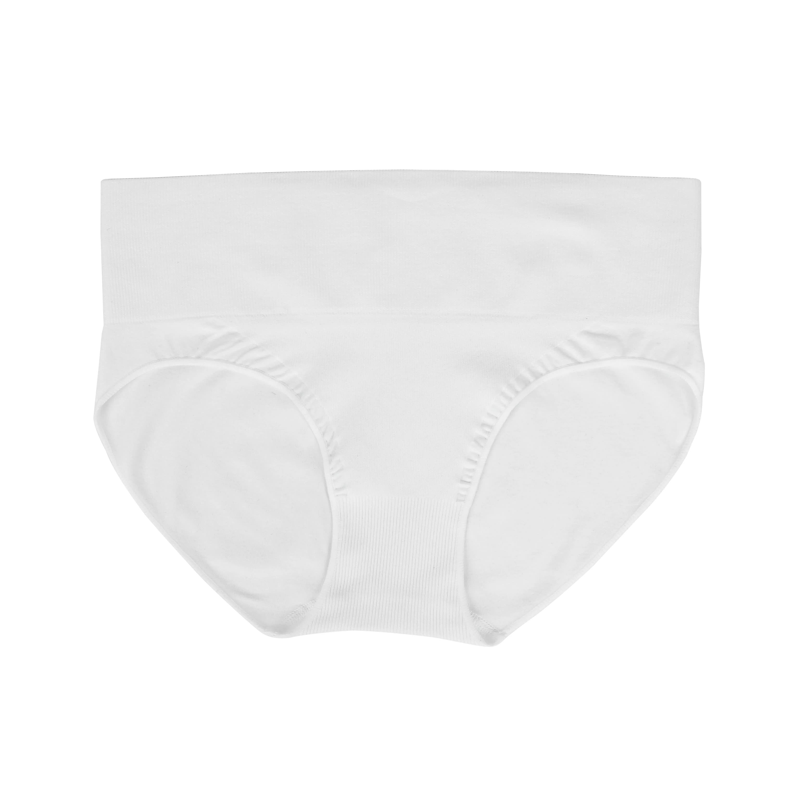 V888-ELOSUNG16939-224171-00 S White 3-Pack High-Waist Microfiber Shaping Briefs - Seamless Full-Coverage Tummy Control Panties - Image 1