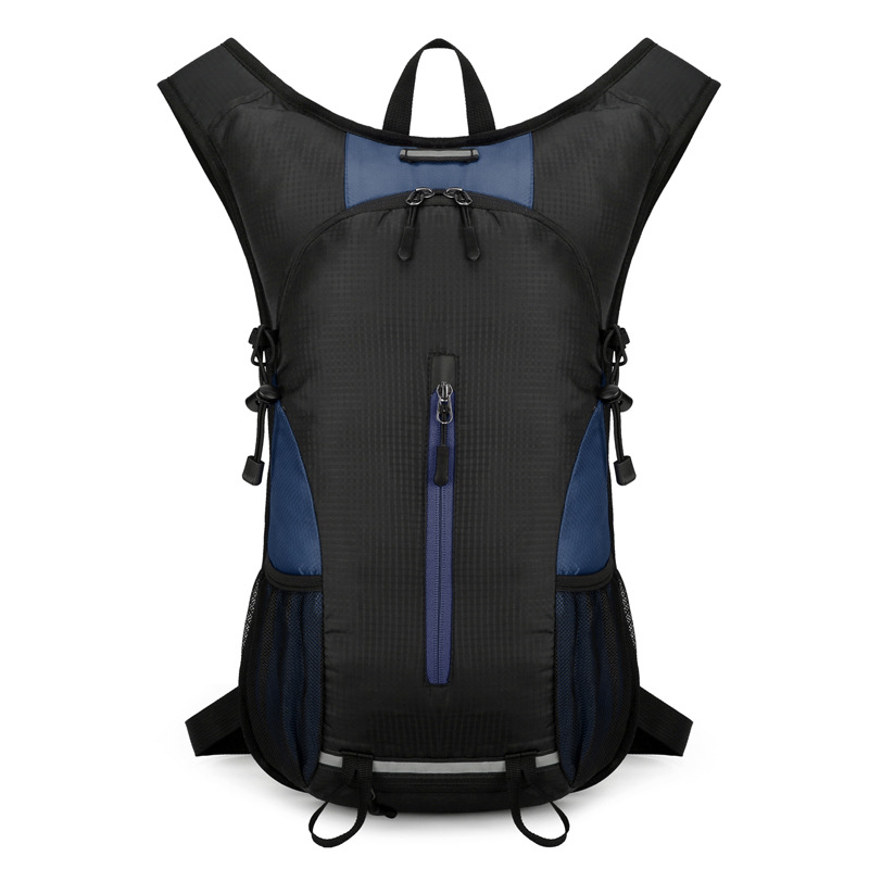 V888-ELOSUNG17156-214499-00 Black and Dark Blue Patchwork Style Lightweight Outdoor Cycling Backpack - Durable and Water-Resistant Oxford Fabric, Large Capacity Sports Hiking Bag, Unisex Design - Image 1