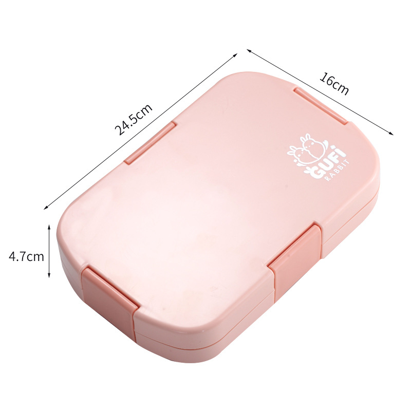 V888-ELOSUNG17414-216078-00 Pink Kids' Lunch Box with Compartments - BPA-Free Microwave Safe Bento Box for School Meals - Image 1