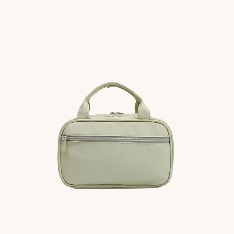 V888-ELOSUNG17474-216136-00 Green Premium PU Leather Portable Makeup Bag - Large Capacity Waterproof Travel Cosmetic Organizer(Cosmetics are shooting props, not included) - Image 1