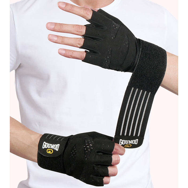 V888-ELOSUNG17543-216491-00 Size S Black Breathable Anti-Slip Gym Gloves for Workout and Weightlifting – Durable, Adjustable Fitness Gloves for Men and Women - Image 1