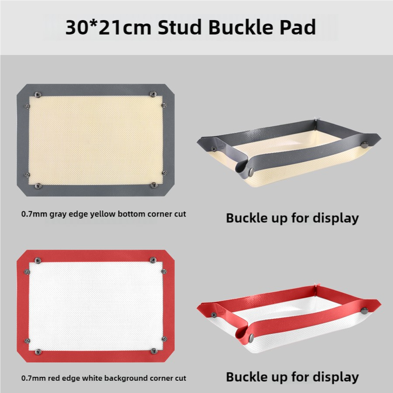 V888-ELOSUNG17569-216384-00 2-piece set (Gray Edge Yellow Background + Red Edge White Background) Non-stick Silicone Baking Mat for Oven & Microwave | Reusable, Thickened Fiber Baking Pad for Macarons, Cookies, Bread, Roasting Chicken, and More - Image 1