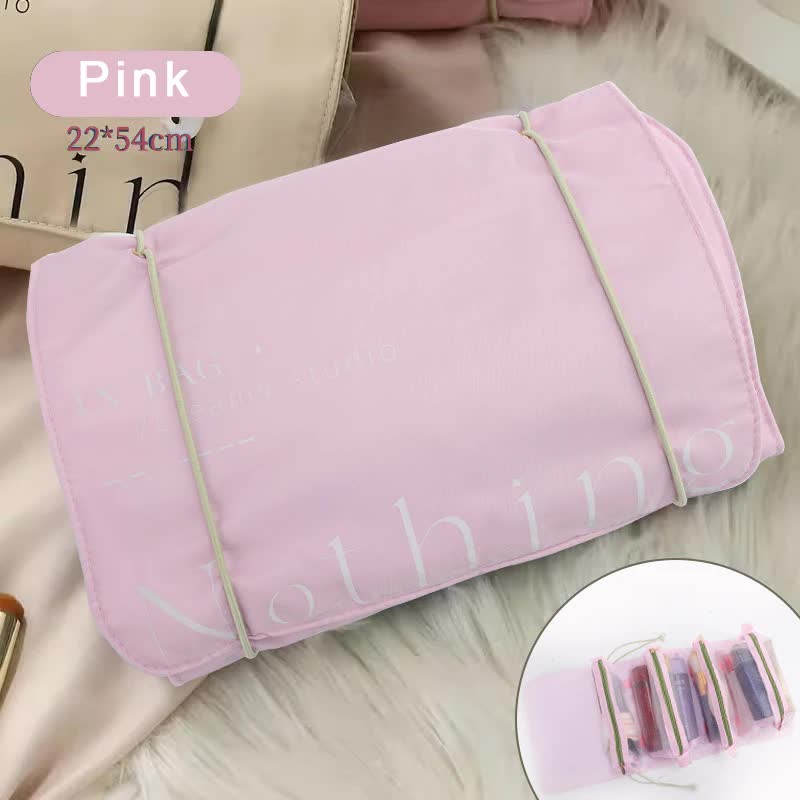 V888-ELOSUNG17630-216937-00 Pink Portable 4-in-1 Cosmetic Storage Bag, Removable Travel Organizer for Makeup, Toiletries, and Small Accessories - Image 1