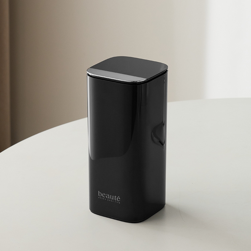 V888-ELOSUNG17758-223240-00 Black Silver Automatic Lifting Makeup Brush Holder with 4 Compartments, Large Capacity Cosmetic Brush Organizer(Makeup brushes are shooting props and are not included) - Image 1