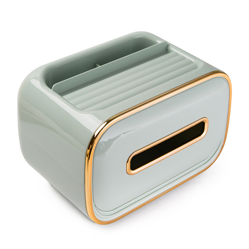 V888-ELOSUNG17780-223323-00 Blue PET Luxury Tissue Box – Multifunctional Desktop Paper Towel Organizer for Home and Living Room - Image 1