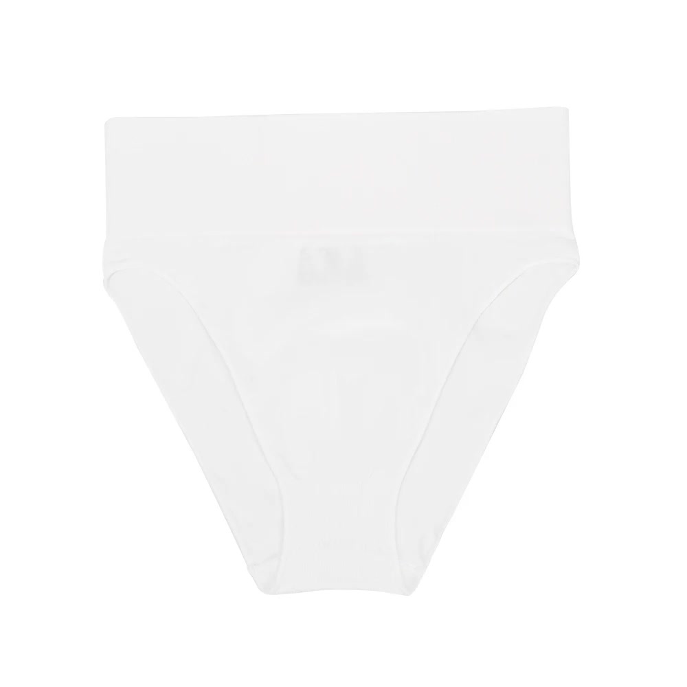 V888-ELOSUNG17917-224567-00 3 Pcs Size L White Microfiber High-Waisted Thong Underwear with Tummy Control - Slimming Comfort - Image 1