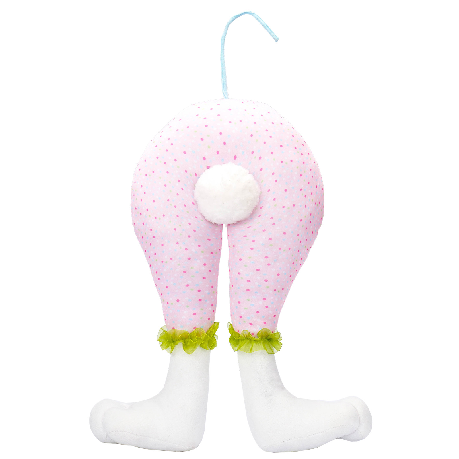 V888-ELOSUNG18071-202503051015-00 Pink Easter Bunny Hanging Legs Decoration - Festive Home Scene Prop 54cm (24.3in) - Image 1