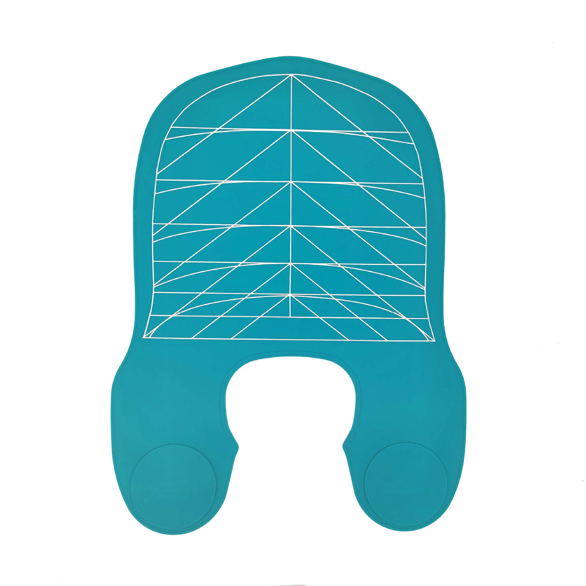 V888-ELOSUNG18078-202503071331-00 Blue Striped Silicone Hairdressing Cape - Extended Oversized Shoulder Pad for Hair Dyeing and Perming - Image 1