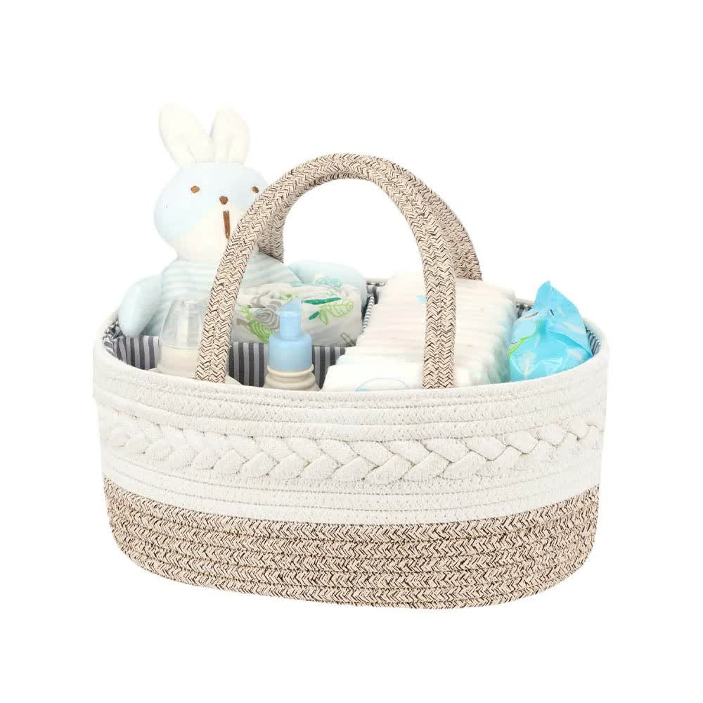 V888-ELOSUNG18110-202503251529-00 Coffee Stylish Cotton Rope Basket for Clothing & Toys - Woven Storage Organizer, 38x23x18cm - Image 1
