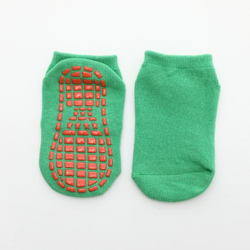 V888-ELOSUNG18122-202503251907-00 Green 6-Pairs Adult Non-Slip Trampoline Socks - Colorful Anti-Skid Floor Socks with PVC Grip Dots, 35-42EU - Image 1