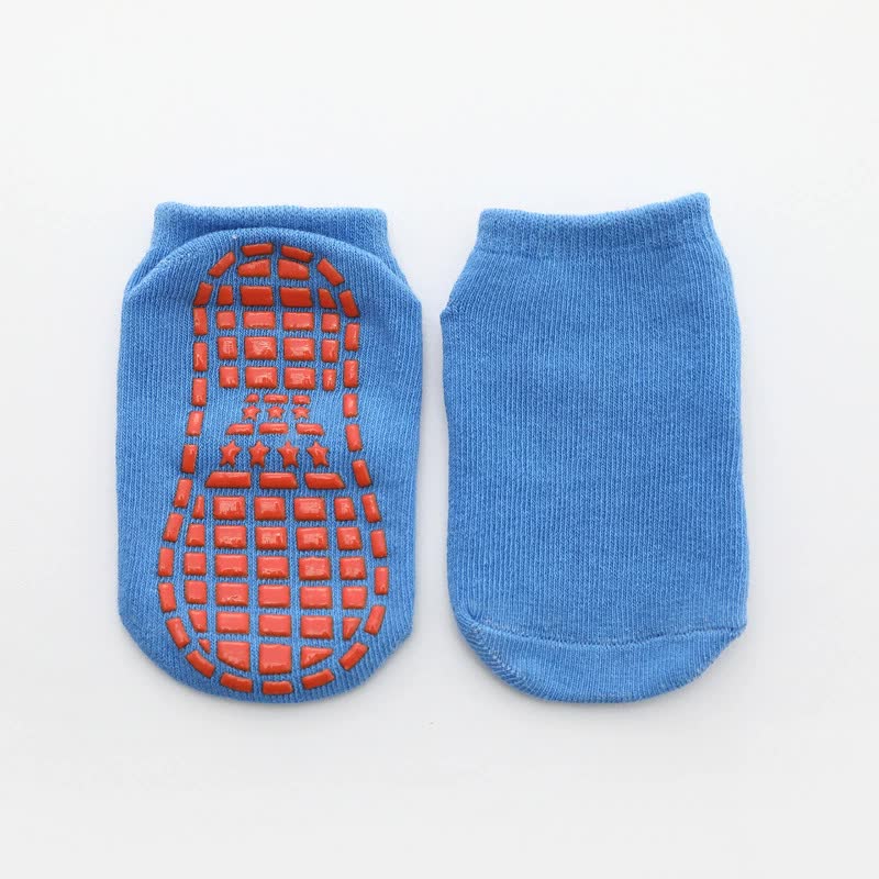 V888-ELOSUNG18124-202503251859-00 Blue 6-Pairs Adult Non-Slip Trampoline Socks - Colorful Anti-Skid Floor Socks with PVC Grip Dots, 35-42EU - Image 1