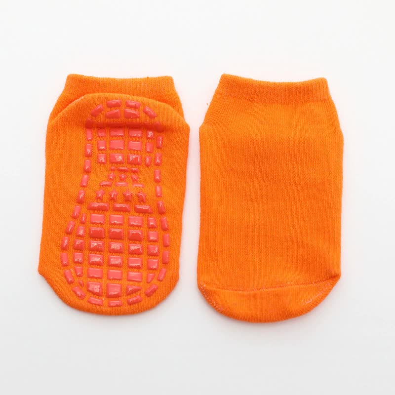 V888-ELOSUNG18125-202503251859-00 Orange 6-Pairs Adult Non-Slip Trampoline Socks - Colorful Anti-Skid Floor Socks with PVC Grip Dots, 35-42EU - Image 1