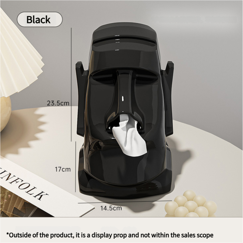 V888-ELOSUNG18285-202505261625-00 Black Versatile Desktop Headphone Stand & Tissue Box (23.5x17x14.5cm) - Image 1