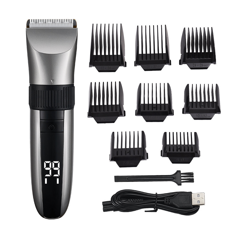 V888-ELOSUNG18320-202506191054-00 Cordless Electric Hair Clipper with LED Display - 8 Blue Adjustable Lengths - Image 1