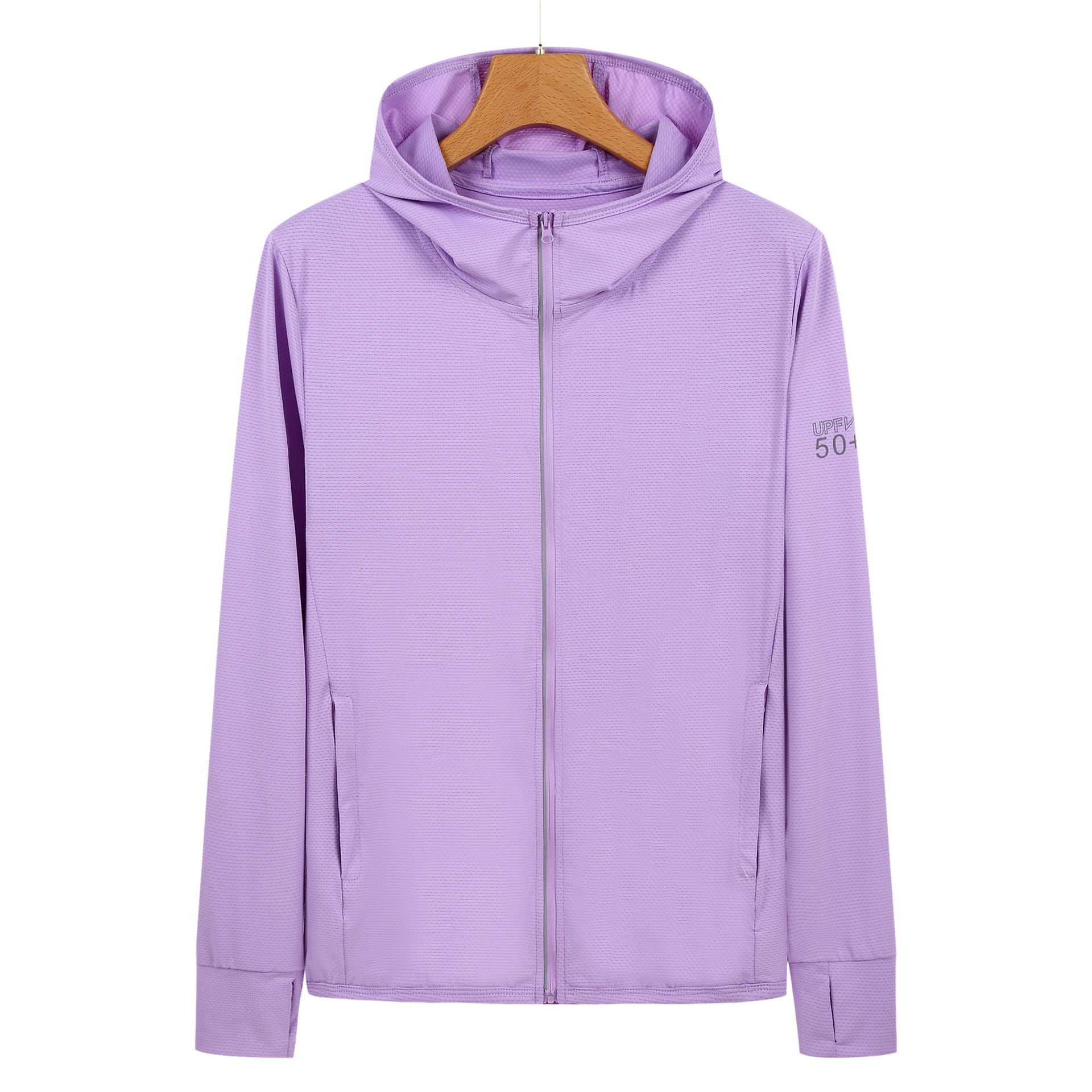 V888-ELOSUNG19281-202502241123-00 3XL Purple Long Sleeve UV Protection Summer Breathable Knitted Ice Silk Outdoor Sun Protection Clothing - Unisex Thin Sunscreen Shirt - Image 1