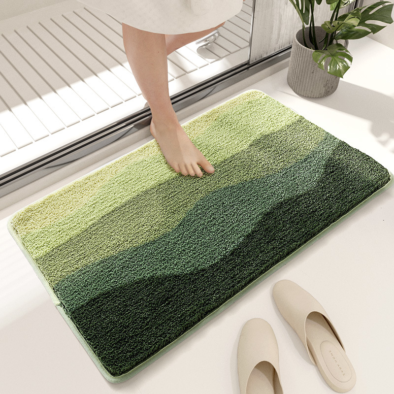V888-ELOSUNG19384-202502261722-00 Green Bath Mat - Super Absorbent, Non-Slip Bathroom Floor Mat - 50x80cm - Image 1