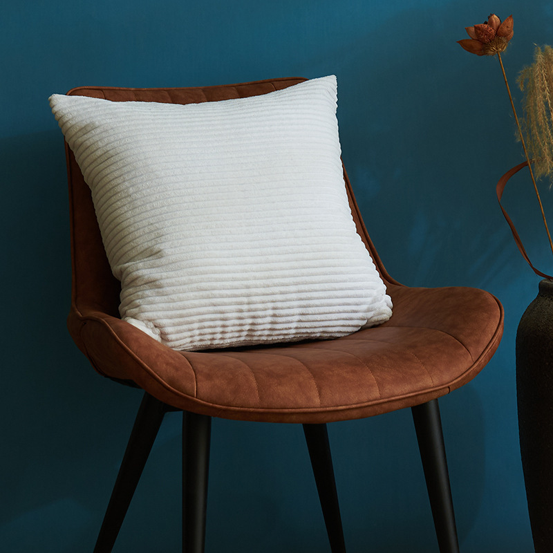 V888-ELOSUNG19396-202502281108-00 White Set of 4 Corduroy Pillow Covers - Solid Color Minimalist Throw Cushion Covers - 45x45cm (Pillow Inserts are NOT Included) - Image 1