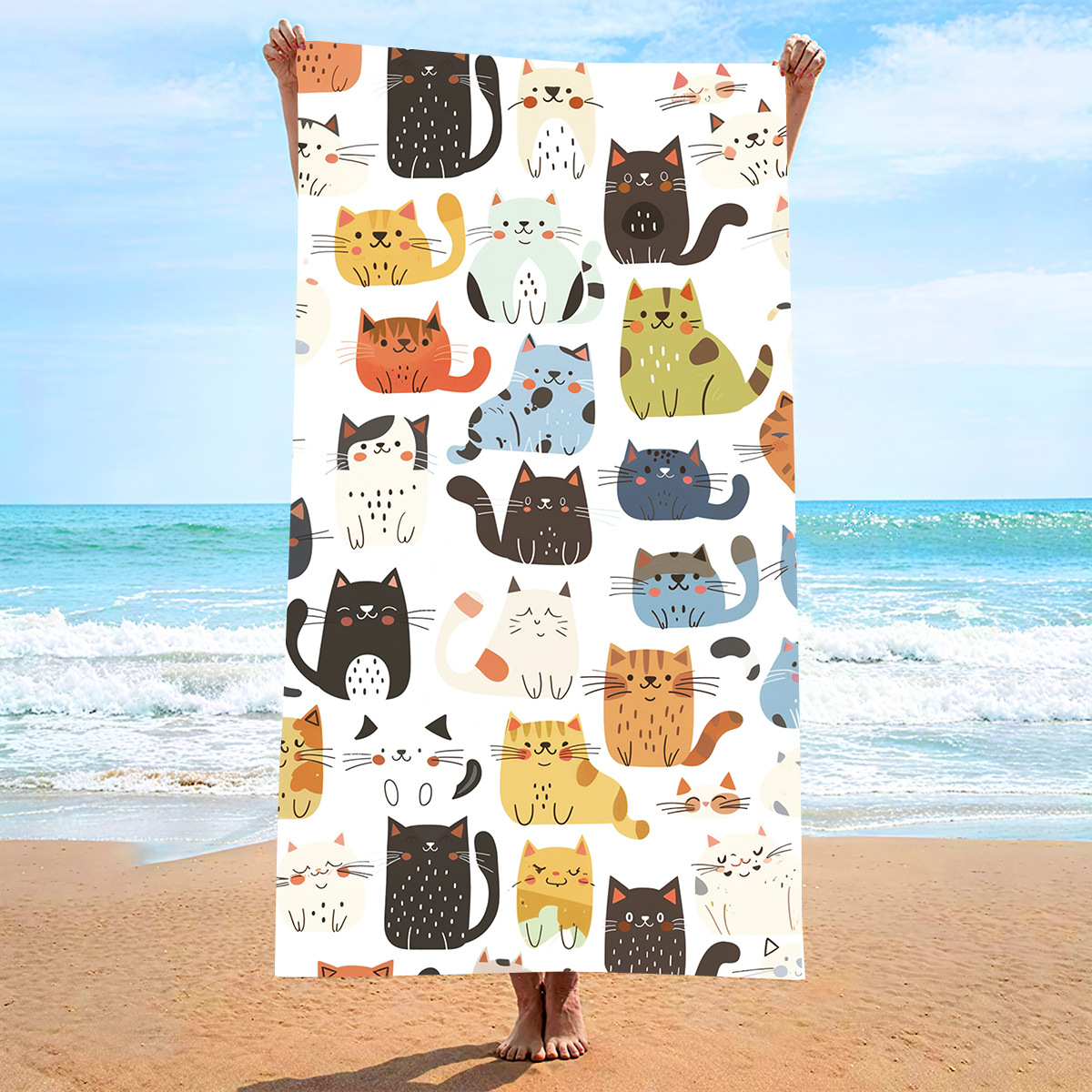 V888-ELOSUNG19514-202503071340-00 2 pcs Extra Large Microfiber Double-Sided Beach Towel, Quick-Drying and Portable - STJ-003-X19 - Image 1