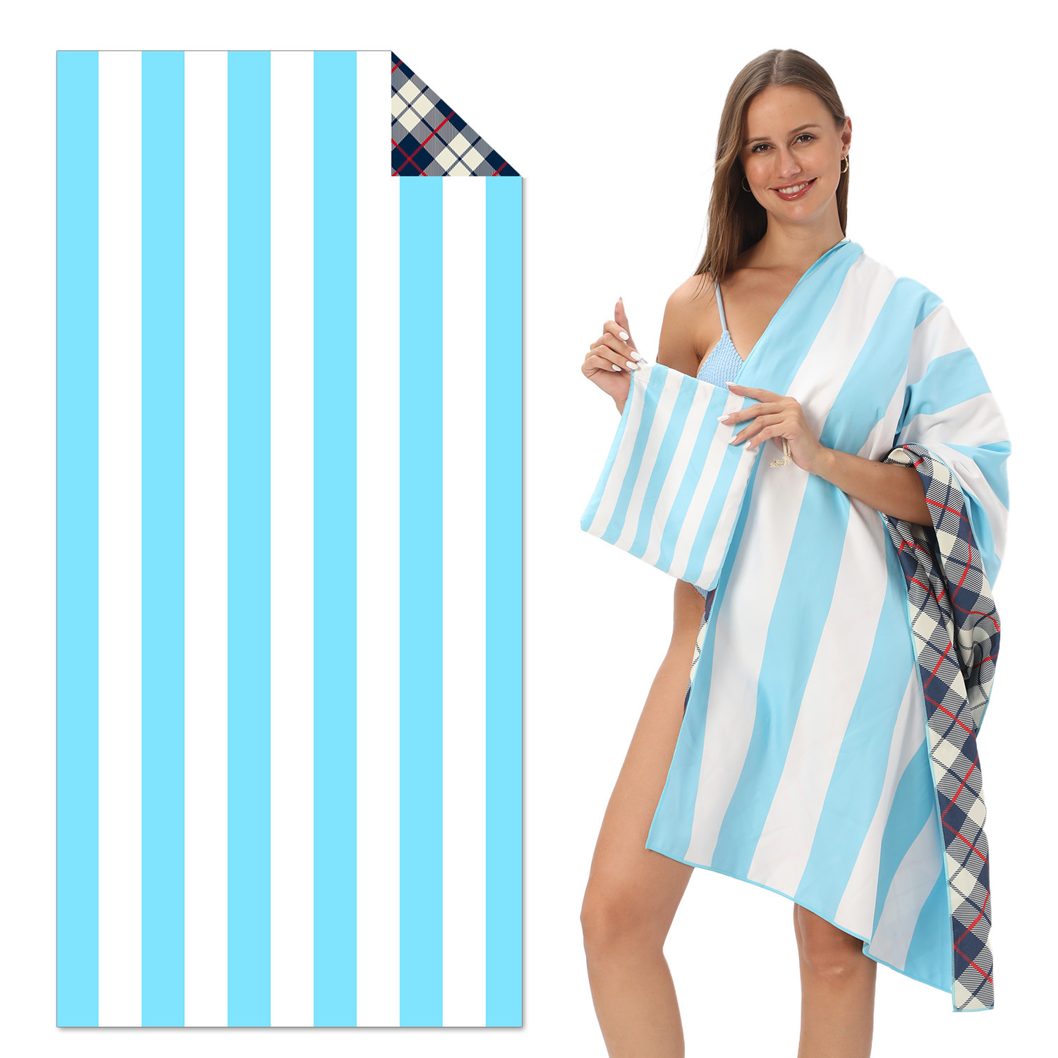 V888-ELOSUNG19536-202503071446-00 TW18 - Double-Sided Printed Beach Towel - Soft Microfiber - 100x180cm - Image 1