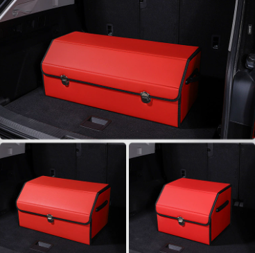V888-ELOSUNG19569-202503071607-00 Extra Large Red Foldable Car Trunk Storage Box - Large Capacity Insertable Rear Organizer - Image 1