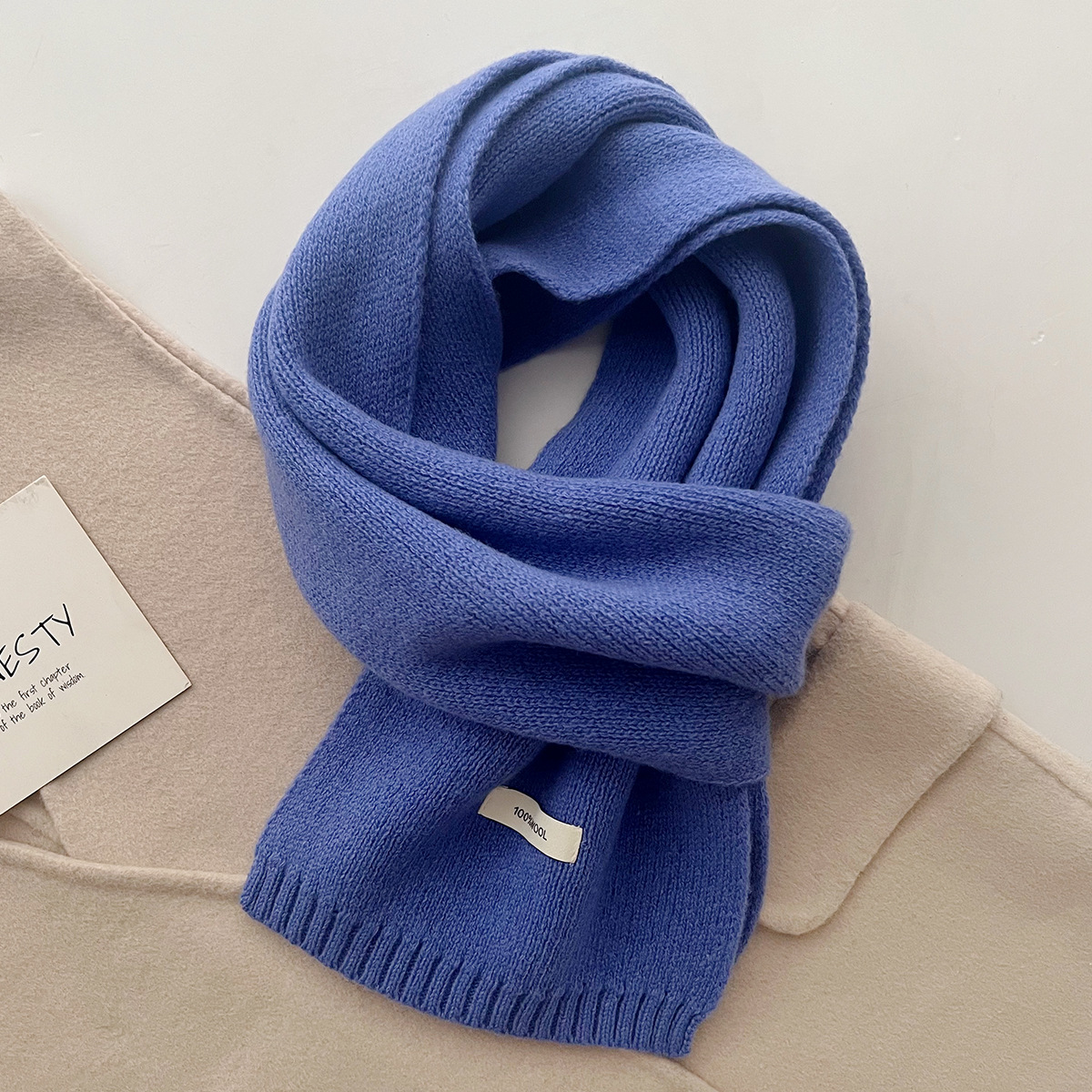 V888-ELOSUNG19626-202503111311-00 Purple Blue Luxurious 100% Wool Scarf for Women and Men - Soft, Warm, and Stylish - Image 1