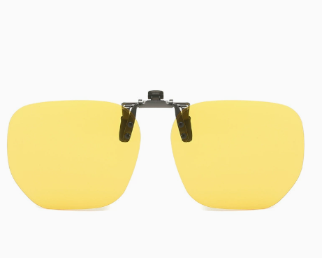 V888-ELOSUNG19700-202503121406-00 Night Vision 2-Piece Flip-Up Sunglasses Clip-On Set for Glasses - UV-Protective Square Polarized Lenses for Driving - Image 1